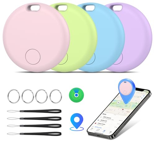Air Tracker Tags 4er Pack Schlüsselfinder, Air Tracker Tag Kompatibel mit Apple Wo ist? APP (Nur iOS), Koffer Tracker für Taschen/Gepäck/Key, Batterielebensdauer EIN Jahr, IP67 wasserdicht (4er Pack)