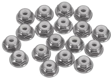 QUARKZMAN 20 Stk M2 Steigung 0 4mm Aluminiumlegierung Kontermutter Flansch Sechskantmutter Nylon Sicherung Verzahnt Für RC Drohne Quadrocopter Motor Prop Adapter FPV Teile Grau