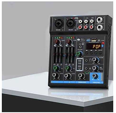 Mixer audio, Interfaccia USB da studio a 4 canali Mini mixer Scheda digitale professionale for missaggio portatile Funzi1 compatibile con