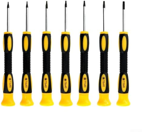 Jonikuper Jeu de 7 tournevis Torx avec embouts creux (T3, T4, T5, T6, T7, T8, T10H) pour réparation électronique — Compatible avec Xbox 360, PS4, smartphones, tablettes et PC (SKU)