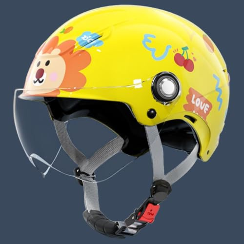 Casco De Moto Infantil Tipo Jet, Homologado ECE 22.06, con Visera Solar, para Niños Y Niñas De 3 A 12 Años. Casco De Moto Abierto para Niños. F,48-58cm