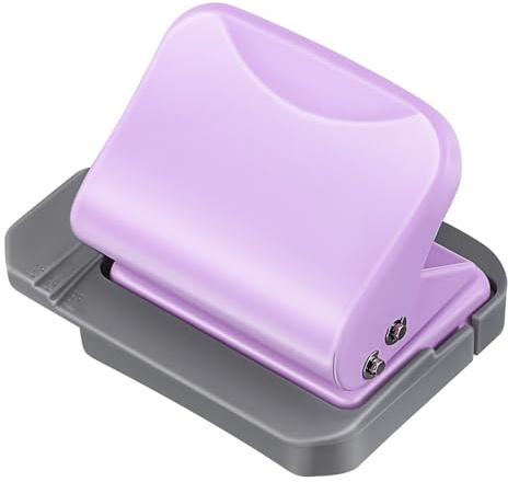 JOYOFREELY Handlochstanze für Dokumente und Planer mit 6-Fach Lochung Lila Kunststoff Kompakter Papierlocher für Spiralbindung und Ordentliche Präsentation