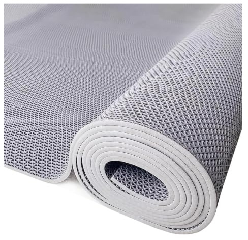 VOPLIVAT Tapis de Sol antidérapant drainant, Tapis de Drainage en PVC antidérapant, Gris, 5mm, Multi-Tailles, for Piscine, Salle Bain, Bar(180cm x 350cm)
