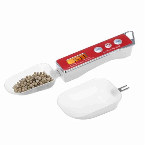 lyrlody Digital SkedvåG med Tareringsfunktion, 0,05 G Till 500 G Löstagbar 30 Ml 80 Ml Skedar för Bakning och Kosthantering Oz Gn Ct Dwt (Röd)