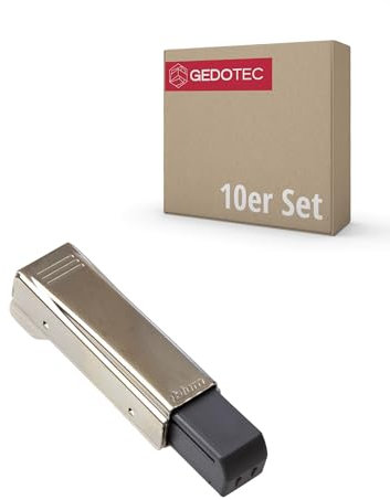 Gedotec Türdämpfer BLUMOTION | 10 Stück | 973A0500 | für Blum Eckanschlag-Scharniere | Türanschlag-Dämpfer zum Aufstecken | sanftes und leises Schließen von Möbeltüren | Aufsteck-Dämpfer vernickelt