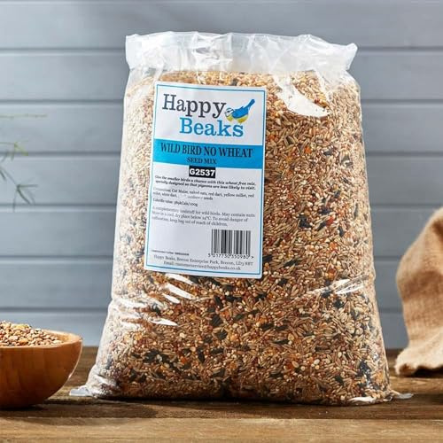 Happy Beaks No Wheat Wild Bird Food Seed Mix (5kg) High Energy Wheat Free Premium Feed For Wild Birds