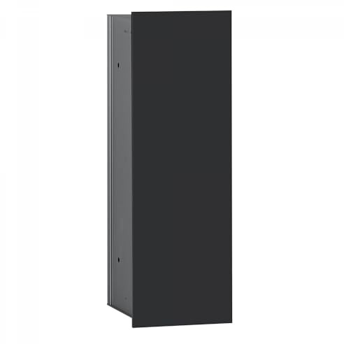 EMCO ASIS 2.0 WC-Bürstengarnitur-Unterputz-Modul, platzsparender Stauraum aus hochwertigem Aluminium für die Toilettenbürste, mit edler Glasfront und Klobürstenhalter