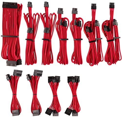 Corsair Câbles d'alimentation interne, Rouge, 30 ft / 10 m