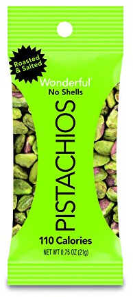 Wonderful Pistachios No Shells Roasted & Salted 0.75oz Individual Snack Bags - Bulk Box 96 Count - Healthy On-the-Go Protein Halal Nuts