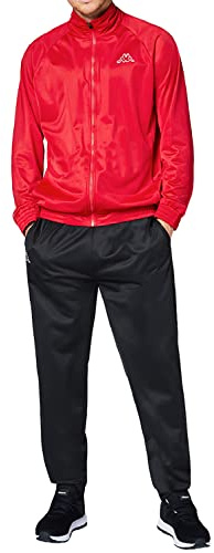 Kappa tuta sportiva da uomo “Villos” comoda per sport tempo libero e viaggi i pantaloni da jogging e la giacca da allenamento sono traspiranti ad asciugatura rapida taglie S4XL Colore rosso XL