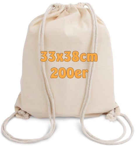 Cottonbagjoe Kinder-Turnbeutel zum Bemalen - Mia, 33 x 38 cm, Baumwolle