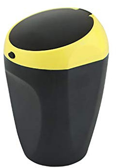 YMZ Creativity Aschenbecher fürs Auto, einfach zu tragen, Metall-Aschenbecher, Kunststoff, temperaturbeständig, gelb Einheitsgröße