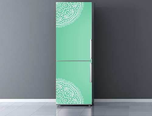 Oedim Vinilo Frigorífico Mandala Verde 185x60cm | Adhesivo Resistente | Pegatinas de Nevera Económicas y Elegantes | Vinilo Nevera