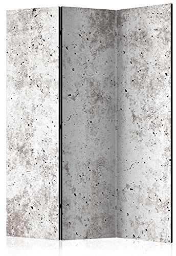 murando - Paravent Raumteiler Betonoptik, 135x172 cm, 3-teilig, Wohnzimmer | Mobiler Sichtschutz, sofort einsatzbereit, Holzrahmen, ideal fürs Wohnzimmer oder Büro, geruchsneutral, lichtbeständig