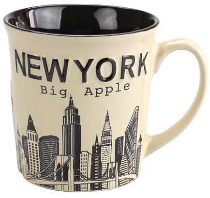 Torkia - New York Big Apple City Skyline Jumbo Ceramic Mugs - 12oz (Off-White)