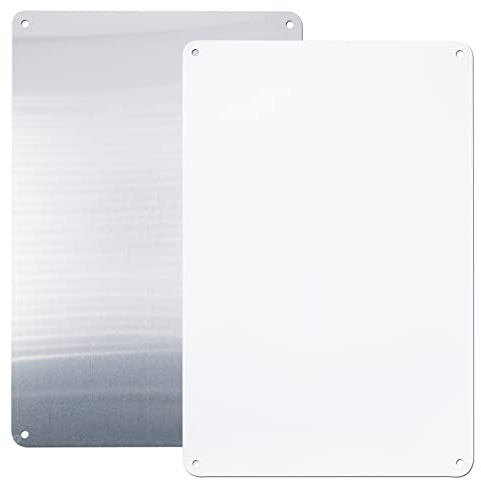2 Stück Sublimation Metall blanko Aluminium mit 4 Löchern | für Werbeschild DIY Transfer Wand Poster Rahmen für Werbeschild, Wanddekoration 300x200 mm