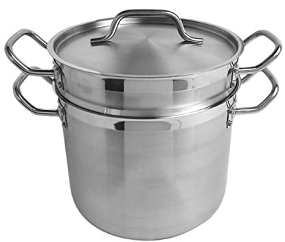 TrueCraftware-8 Quart Stainless Steel Double Boiler 3 Piece Set- Steam Melting Pot Cookware Stainless Steel Double Boiler Pot for Melting Chocolate Candy Butter and Cheese Dishwasher & Oven Safe