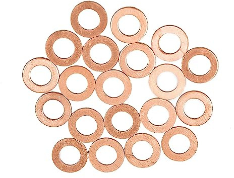 Rondelle in rame M8, piatte, tappo coppa olio, guarnizione di tenuta M8 x 14 x 1 mm (20 pezzi)