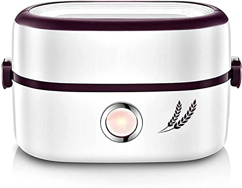 SilteD Mini cuociriso e vaporiera con funzione di mantenimento in caldo per cucinare senza bruciare Lunch Box con riscaldamento elettrico portatile per dormitorio o casa,B