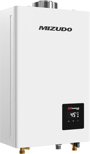MIZUDO Gas Water Heater LPG Propane Indoor Instant Hot Tankless with Led Display for Bath Home Waterproof [Energy Class A]