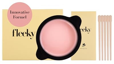 Fleeky Brow Set di cera calda per microonde – 2 in 1 per depilazione e cura – ideale per viso, corpo e zona bikini – precisione con spatola di legno.