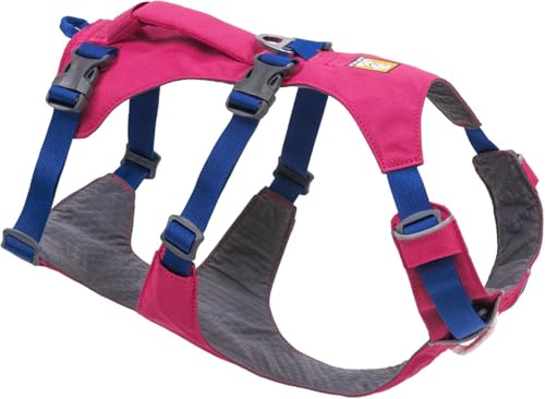 RUFFWEAR Flagline hundsele, XX liten reflekterande Y-formad hundsele med handtag, lätt justerbar vadderad hundpromenad och hund löpning sele, 3 blytillbehör, XXS, alpenglow rosa
