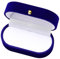 GLADFRESIT Velvet Ring Box, Oval Double Slots Jewelry Box for Wedding Proposal (Navy Blue)