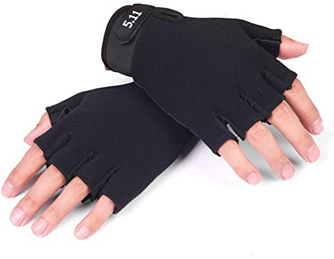 VGEBY Guantes de Medio Dedo para Niños, 1 par de Guantes de Medio Dedo Adecuados para Ciclismo, Montañismo, Negros