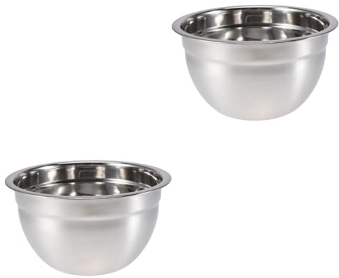 PRETYZOOM 2piezas Bol Mezclador Acero Inoxidable Profundo Para Ensaladas y Frutas Para Cocina y Restaurante Sin Tapa Base Estable
