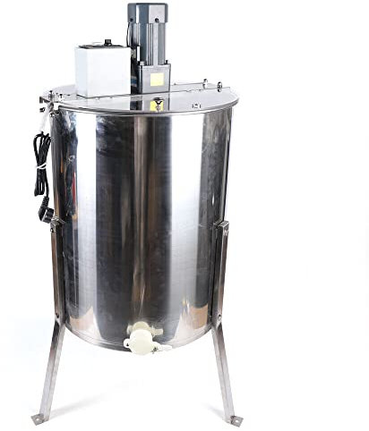 czyuRachel Acciaio inossidabile centrifuga elettrica , 140w 4 telaio a nido d'ape in acciaio inox centrifuga elettrica centrifuga tangenziale estrattore apicoltore per apicoltura ape