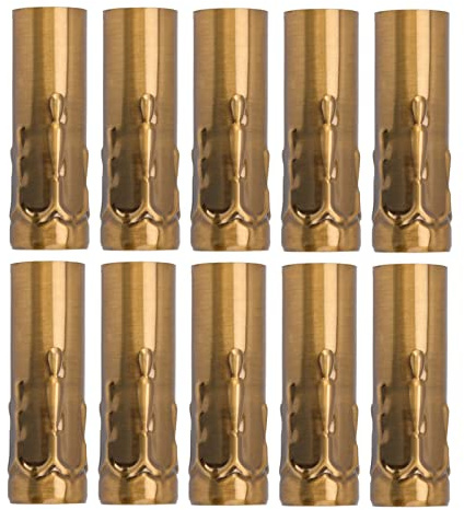Yctze Kerzenhalter Kronleuchter Tropfhülsen, 10 Stück E14 Metallrohre für Kristallleuchter, Kerzen, DIY-Beleuchtung und Beleuchtungszubehör (25 x 80 mm)