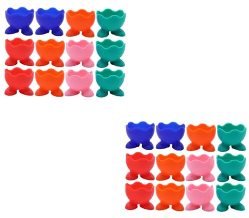 TOPBATHY 24pcs Silicone Egg Cups for Boiled Eggs Kitchen Gadget Holders Serving Cups for Kitchen Use for Breakfast Random Color