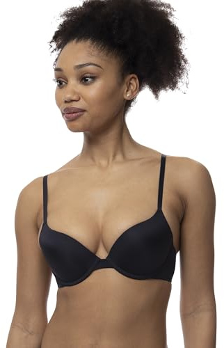 DORINA Michelle Soutien-Gorge Balconnet Femme, Légèrement Rembourré, avec Armatures, Bretelles Multi-Positions Réglables, Microfibre Marron Doux, Noir