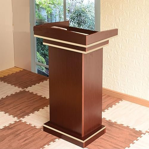 Rednerpult-Podiumständer aus Holz für Kirchen, mit Ablageregal und Lesefläche, ideal für Konferenzen, Klassenzimmer, Büros