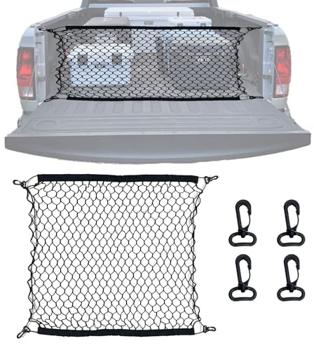 UILYNIU Rete di carico per auto, Rete portaoggetti, Borsa a rete per portaoggetti auto,Rete portaoggetti elastica regolabile,Adatta universale per bagagliaio di auto, furgoni, SUV, camper (70*70 cm)