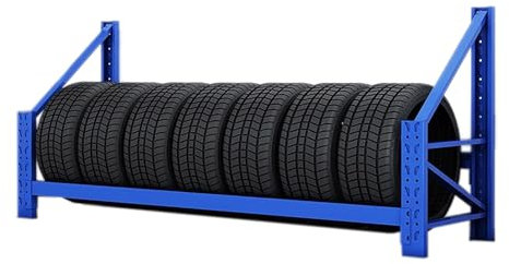 Reifenständer reifenregal Reifengestell Garagen Reifenständer Wandhalterung Blau Stahl Für Anhänger, Pritschenwagen, Wohnwagen Und Wohnmobilstoßstange, Kommerziell Automobilgeschäft Räderhalter(1-Tier