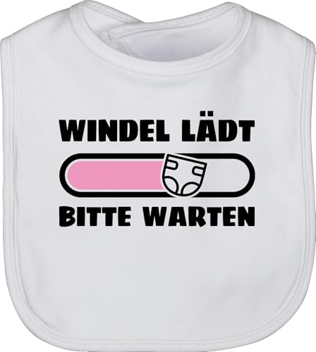 Shirtracer - Baby Lätzchen - Mädchen & Junge - Windel lädt Bitte warten in schwarz und rosa