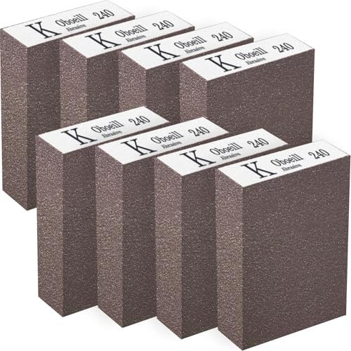 HXJDAM 8 Stück Schleifschwamm, Schleifschwamm Holz, 240 Körnung Schleifklotz Schmirgelpapier Holz Waschbar und Wiederverwendbar zum Polieren von Verschiedenen Materialien