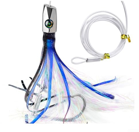 Esca morbida a forma di polpo da 22 cm, per pesca a traina, attira pesci di mare come tonno, pesce spada e marlin con facilità (22 cm/85 g D)
