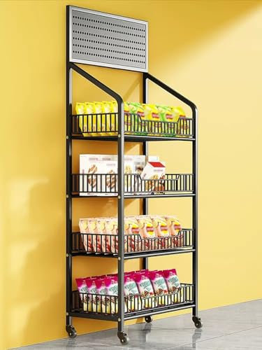 Home Chip/Candy/Snack Organizer Carts, Hochleistungskonzessionsstand, mit Rädern, für Supermarkt-/Einzelhandelsgeschäfte/Apotheken/Markt, Food Rolling Food Trailer