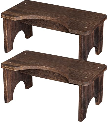 AZEN Toilettenhocker aus Holz, Hocker, für Erwachsene, 17,8 cm Höhe, 2 Stück