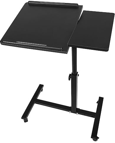Table de Lit a Roulette,Table pour lit pour Ordinateur Portable,Plateau Repas canapé,Freins sur Les Deux Roues Arrière,Plateau lit,Hauteur Réglable,Portable,pour Personnes Àgées,Handicapées
