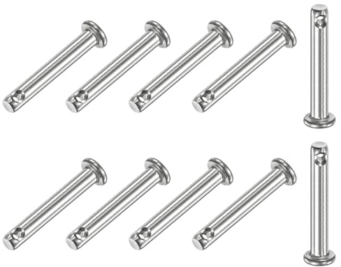 M METERXITY 10 Stück Einloch Klauenstifte M4 x 25mm 304 Edelstahl Flachkopf | Für mechanische Verbindungen/Fixteile/Schiffsausrüstung, Verbindungsscharnierstift Wiederverwendbar, Klauenstifte