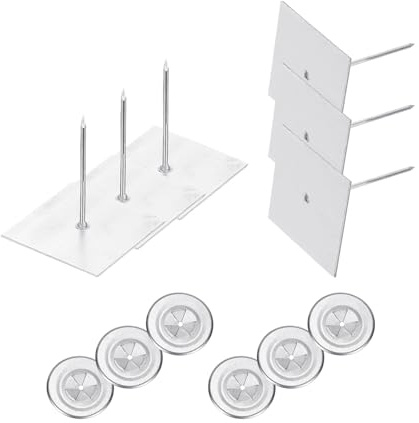 PATIKIL 50mm Broches d'isolation auto-adhésives, 50 ensembles de rondelles de verrouillage auto-adhésives en aluminium pour panneaux isolants muraux, de sol et de plafond