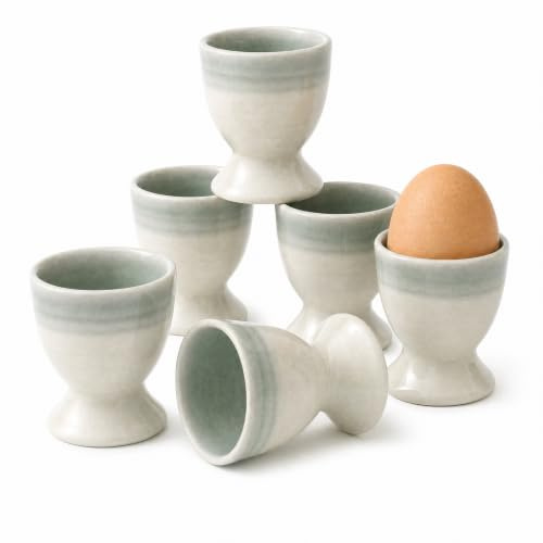 Bluweet Eierbecher Keramik 2er Set, Eierhalter Eierständer Porzellan, Geschirr Dekoration Geschenk Weihnachten Geburtstag Marmormuster Grau