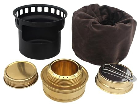 harayaa Camping Alcohol Furnace Portable Cookware Metal Stable Alcohol Burner Spirit Burner for Travel Hiking Outdoor Kitchen Gadget