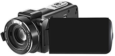 OutFyt Caméscope Vlog Caméra Vidéo avec Microphone Objectif Grand Angle, 1080P Full HD, Zoom Optique 10X,Portable Multifonctionnel(Standard)