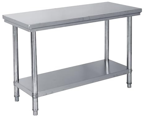 LHXLSH Edelstahl Arbeitstisch Küche, Edelstahltisch Küchentisch, Mit Aufkantung - Gastronomie Tisch Bis 300kg Belastbar, für Zuhause, Restaurant, Hotel und Garage(100 * 40cm/39.4 * 15.7)