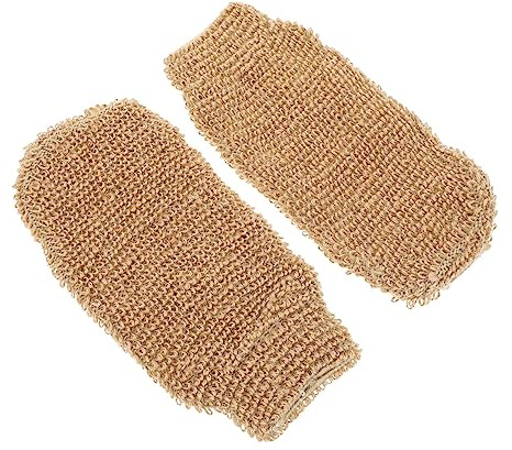 DEARMAMY 2piezas Manos Para Baño De Guantes Exfoliantes De Yute Para Limpieza De Baño Toallas De Manos Para Frotar Ducha