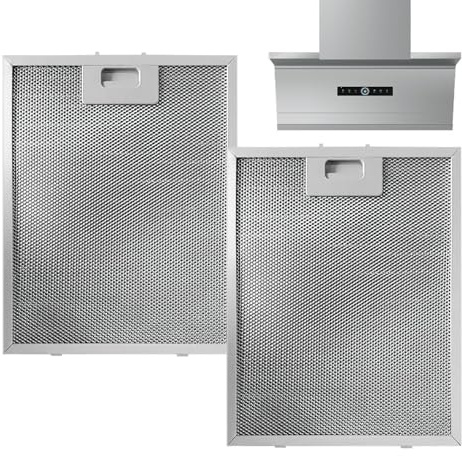 Moxeupon Filtre À Graisse Pour Hotte Aspirante,2X Filtres de Ventilation pour Cuisinière | Grille De Remplacement En Aluminium 5 Couches Pour Système D'Extraction De Cuisine Maison Et Professionnelle